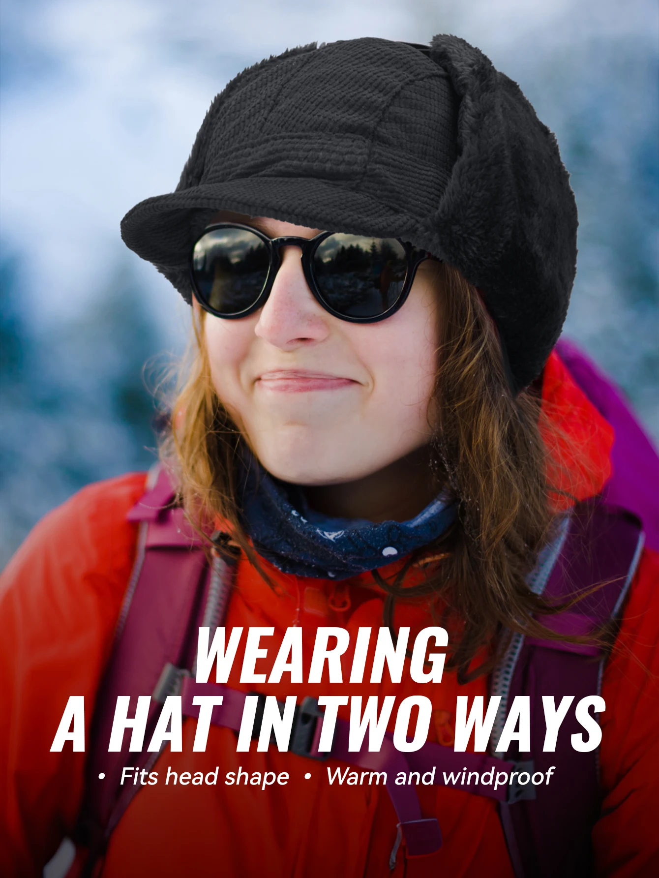 WRELS Thermal Winter Earflap Hat Warm Trooper Hunting Hat Windproof Cap with Ear Flaps Cycling Motorcycle Outdoor Winter Hat – Detail 4