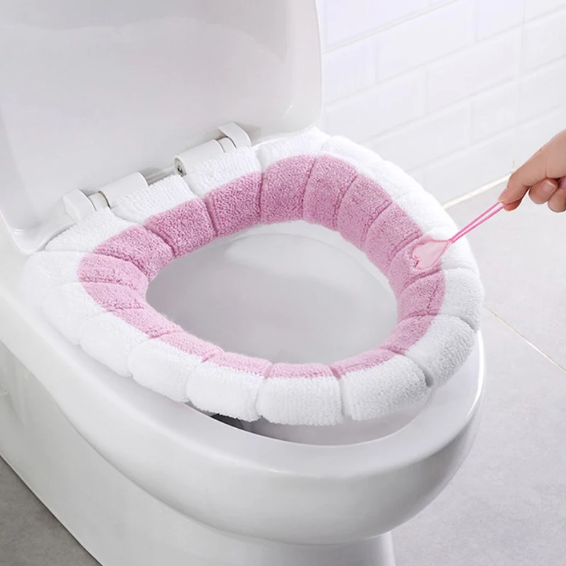Toilet Seat Cover New 1Pc Bathroom Toilet Seat Cover Soft Warmer Washable Mat Cover Pad Cushion Seat Case Toilet Lid Accessories Bath Home
