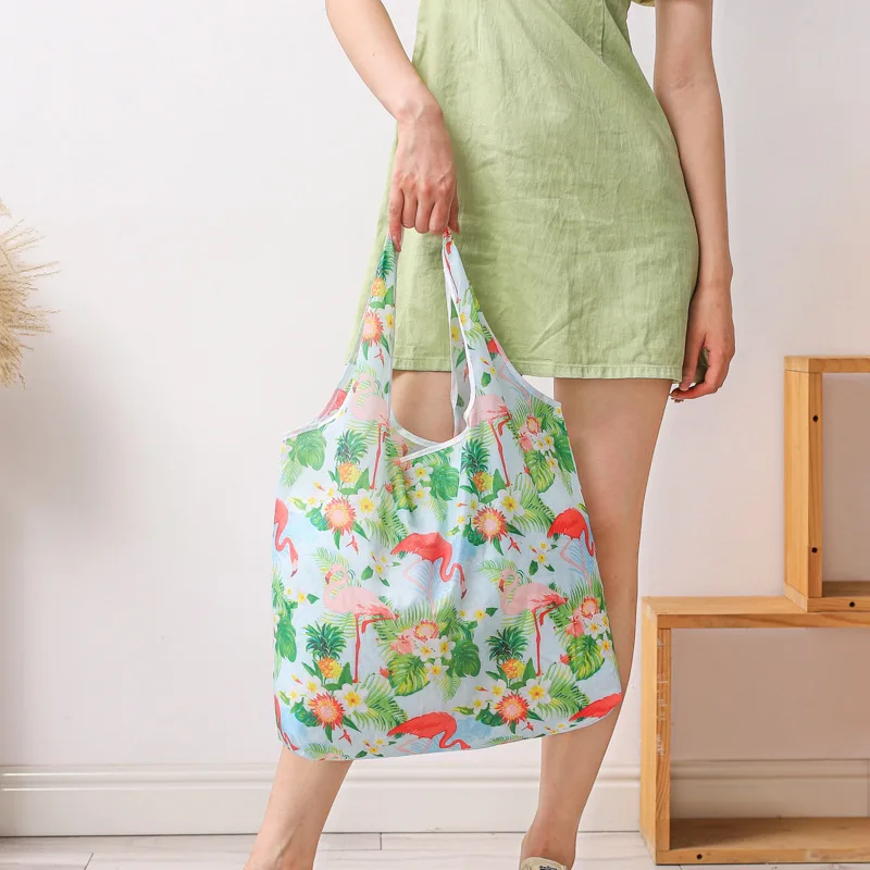Eco-Friendly Reusable Waterproof Tote Bag Set - 10 Pack Large Capacity Folding Handbags
