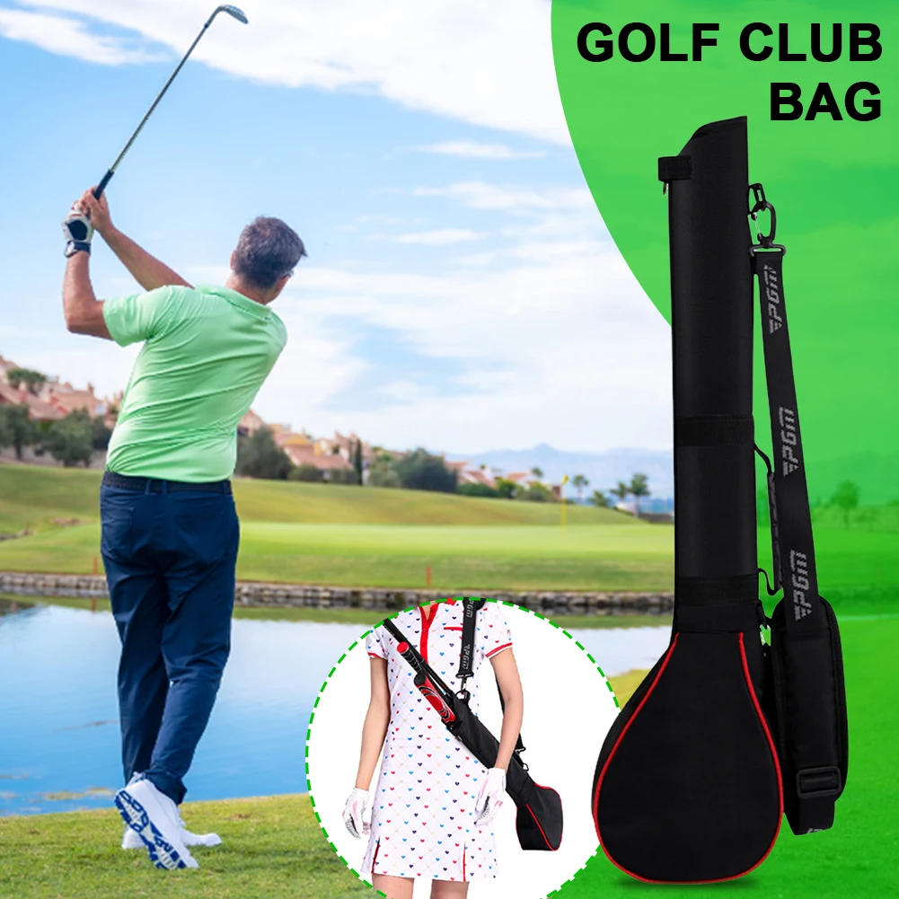 Foldable Golf Stand Carry Bag Soft Rubber Handle Can Hold 3 Clubs Soft Golf Club Bag with Zipper Driving Range for Men and Women
