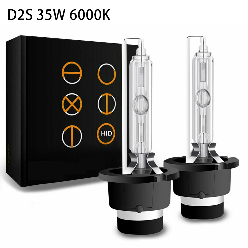 2PCS 헤드램프 D2S 35w 6000k HID IP68 크세논 램프 교체용 로우/하이 빔 헤드라이트 전구 화이트 라이트 3500LM 방수
