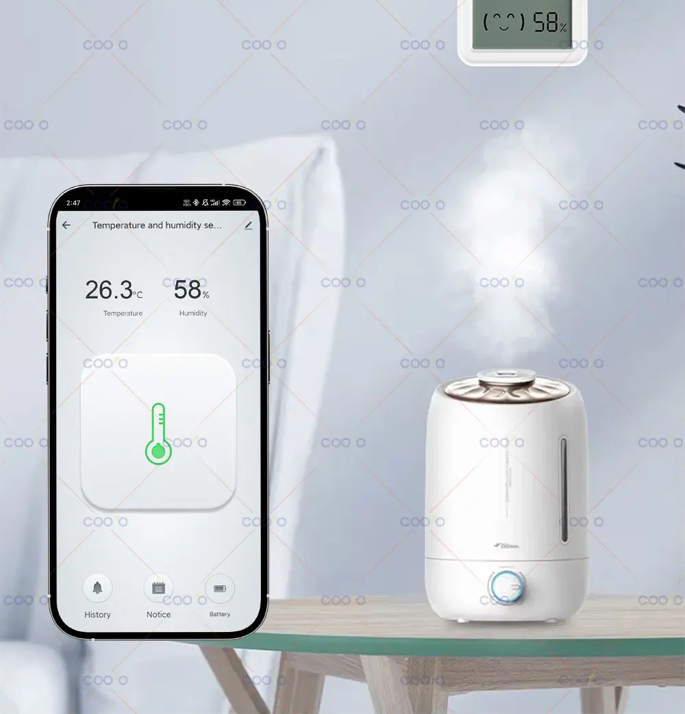 Mini Zigbee 3.0 Temperatur-Feuchtigkeitssensor, LCD-Bildschirm, App-Fernbedienungsthermometer über Tuya Smart Life für Smart Home – Detail 8