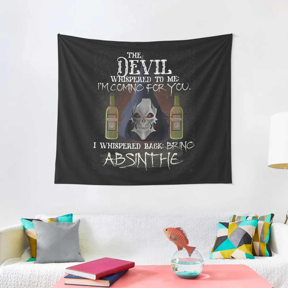 

COOL GRUNGE ABSINTHE DEVIL WHISPERED BRING ALCOHOL Tapestry House Decor Room Decorations Aesthetics Tapestry