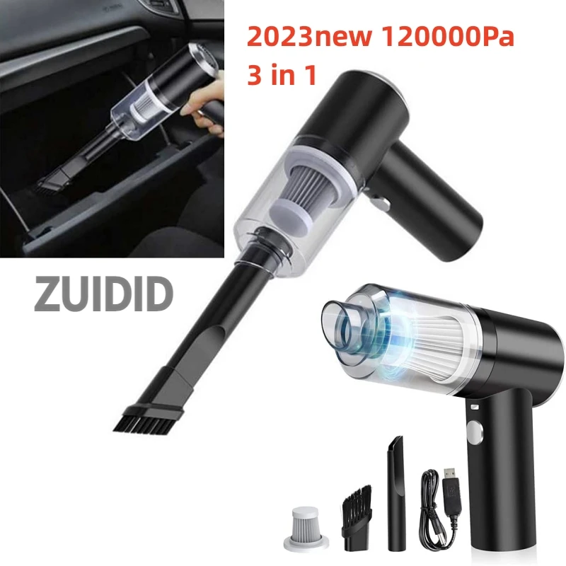 

120000Pa 3 in 1 Wireless Portable Car Vacuum Cleaner Handheld High-power Vacuum Cleaners For Auto Home Office Keyboard Cleaning