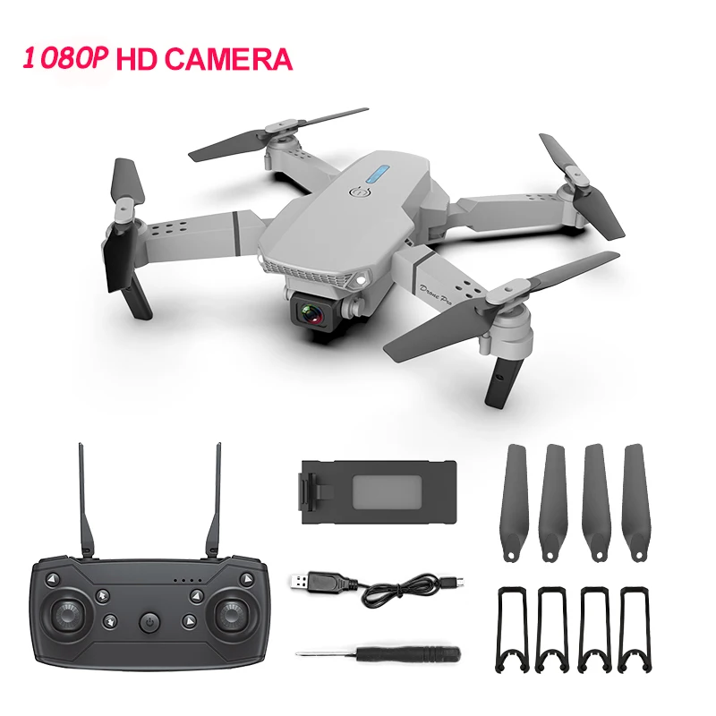 2022 NEW E88 Pro Wifi FPV Portable Foldable Remote Control Drones 4K HD Daul Camera Drone Rc Quadcopter Helicopter Dron Toys quadcopter remote RC Quadcopter