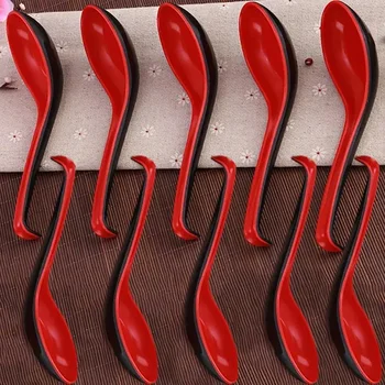 1/5/10pcs Mighty Porcellana Anti-Shock Cucchiai Cucchiaio di Riso Giapponese Gnocchi Porridge Zuppa Cucchiaio Ristorante Bar Posate Da Cucina 1