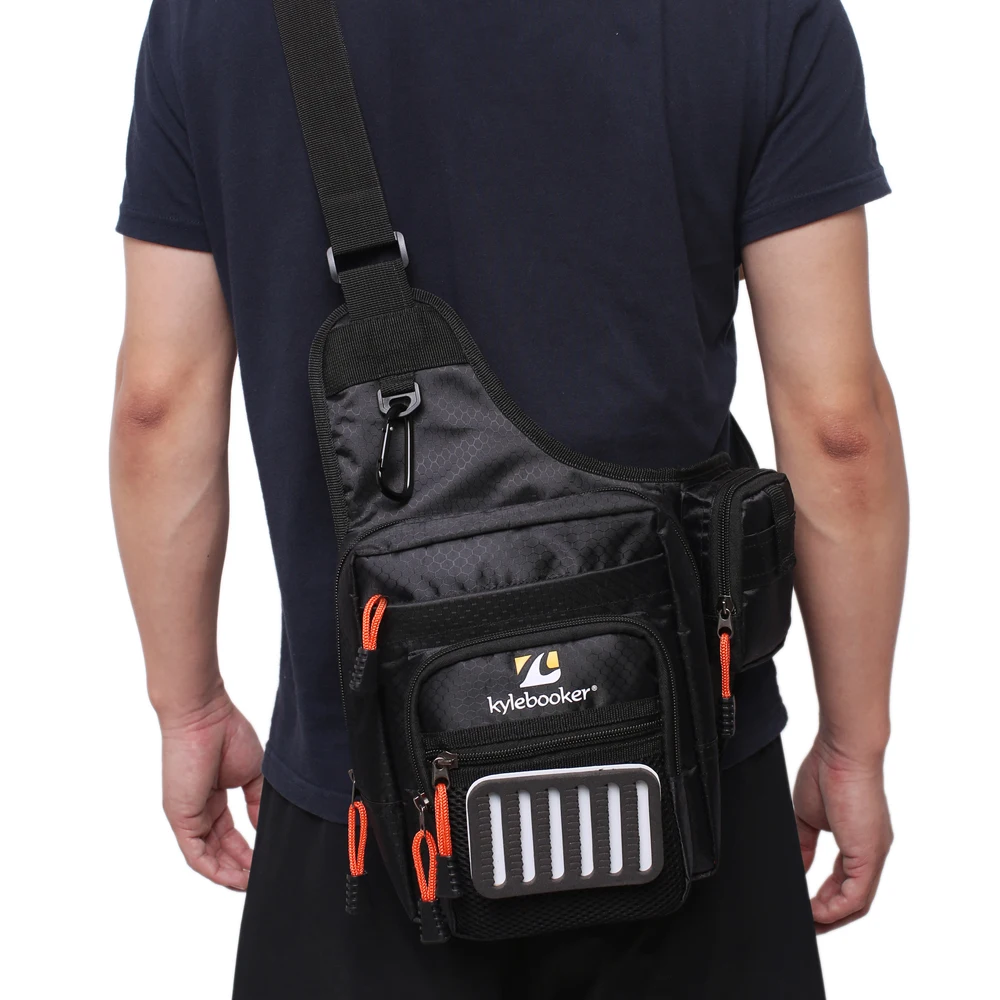 Fly Tackle Storage Bags Reel Lure Line Hook Fishing Single Shoulder Gear  Pack Cross Body Messenger Waist Bag