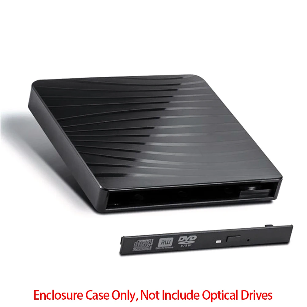 2in1 드라이브 인클로저 USB 3.0 Type-C DVD 슬림 외부 광학 드라이브 케이스 DVD/CD-ROM RW 플레이어 노트북용 외부 DVD 케이스