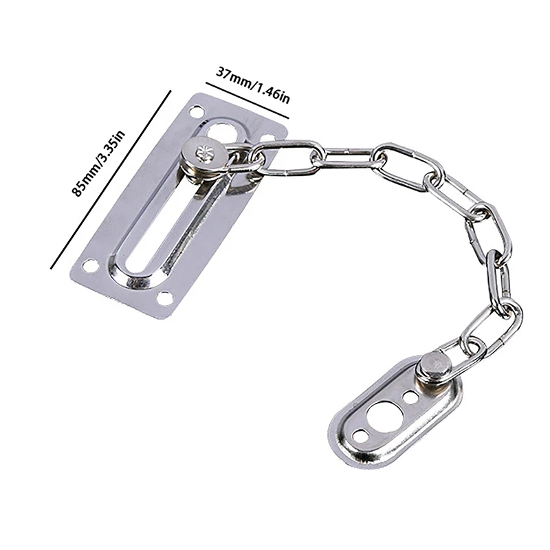 1PC Stainless Steel Door Silver Safety Guard Chain Security Bolt Locks Cabinet Latch DIY Home Door Supplies images - 6