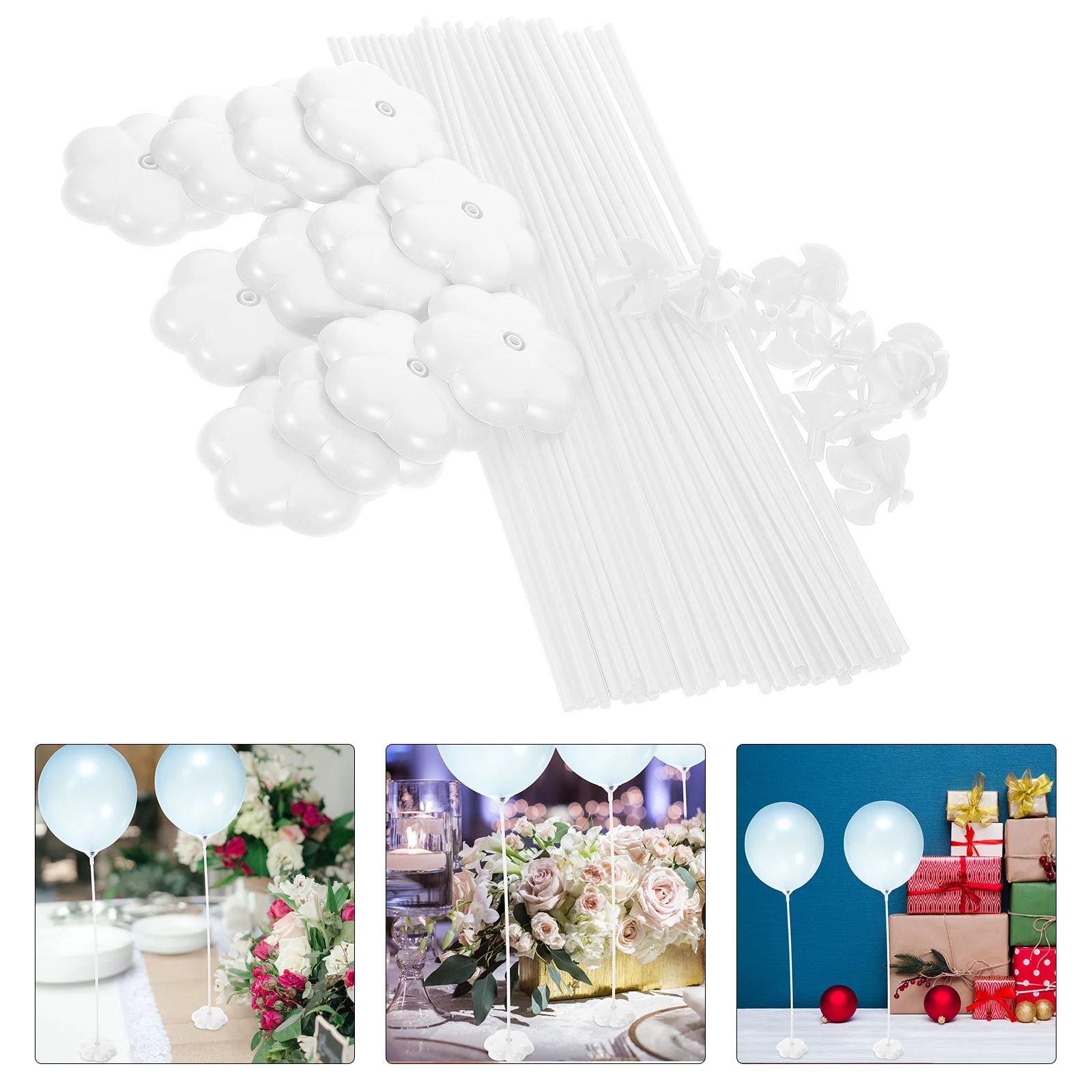 

50 Pcs Blue Balloons Stick Base Sticks Connector Floating Table Wedding Holder Plastic Banquet Tall