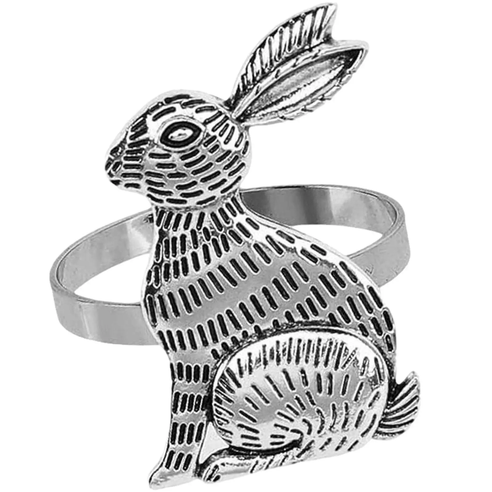 Rabbit Pattern Easter Napkin Rings Party Dining Table Settings Napkin Holder for Party Birthday Banquet Thanksgiving Easter