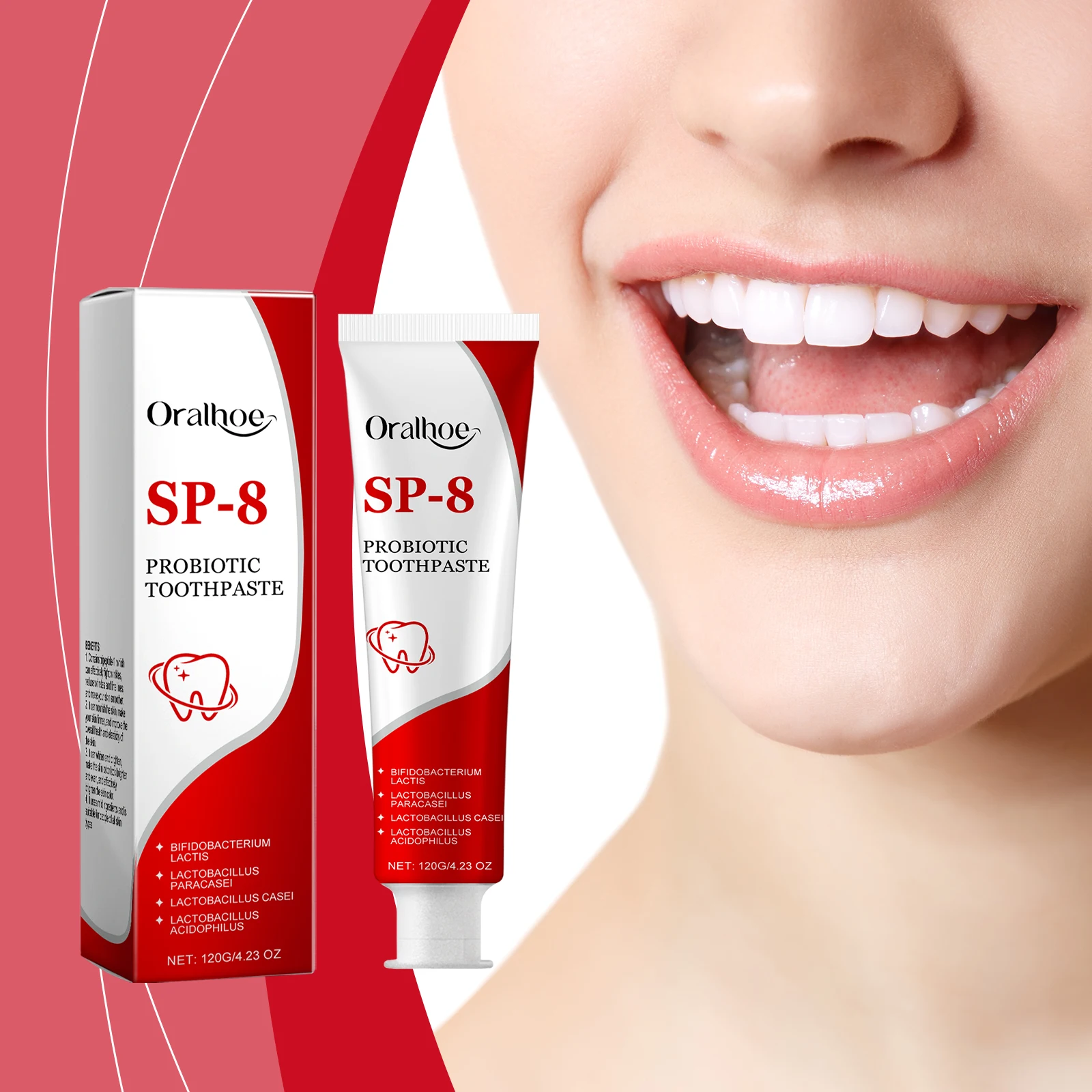 Sp-8 Probiotic Toothpaste Whitening Teeth Cleaning Tea Coffee Stains Remove Bad Breath Mouth Fresh Tooth Decay Repair Toothpaste
