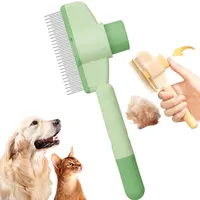 Self-Cleaning Stainless Steel Pet Grooming Brush for Cats & Dogs - One-Click Hair Removal Comb for Long & Short Hair, Durable Ba 1