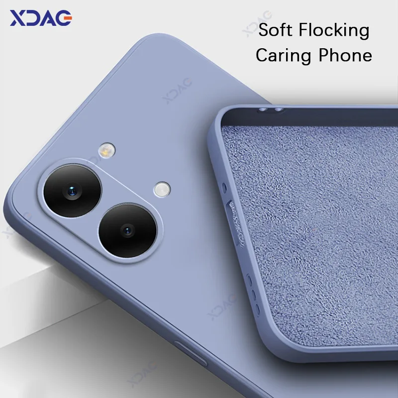 Luxury Soft Square Liquid Silicone Armor Phone Case Cover