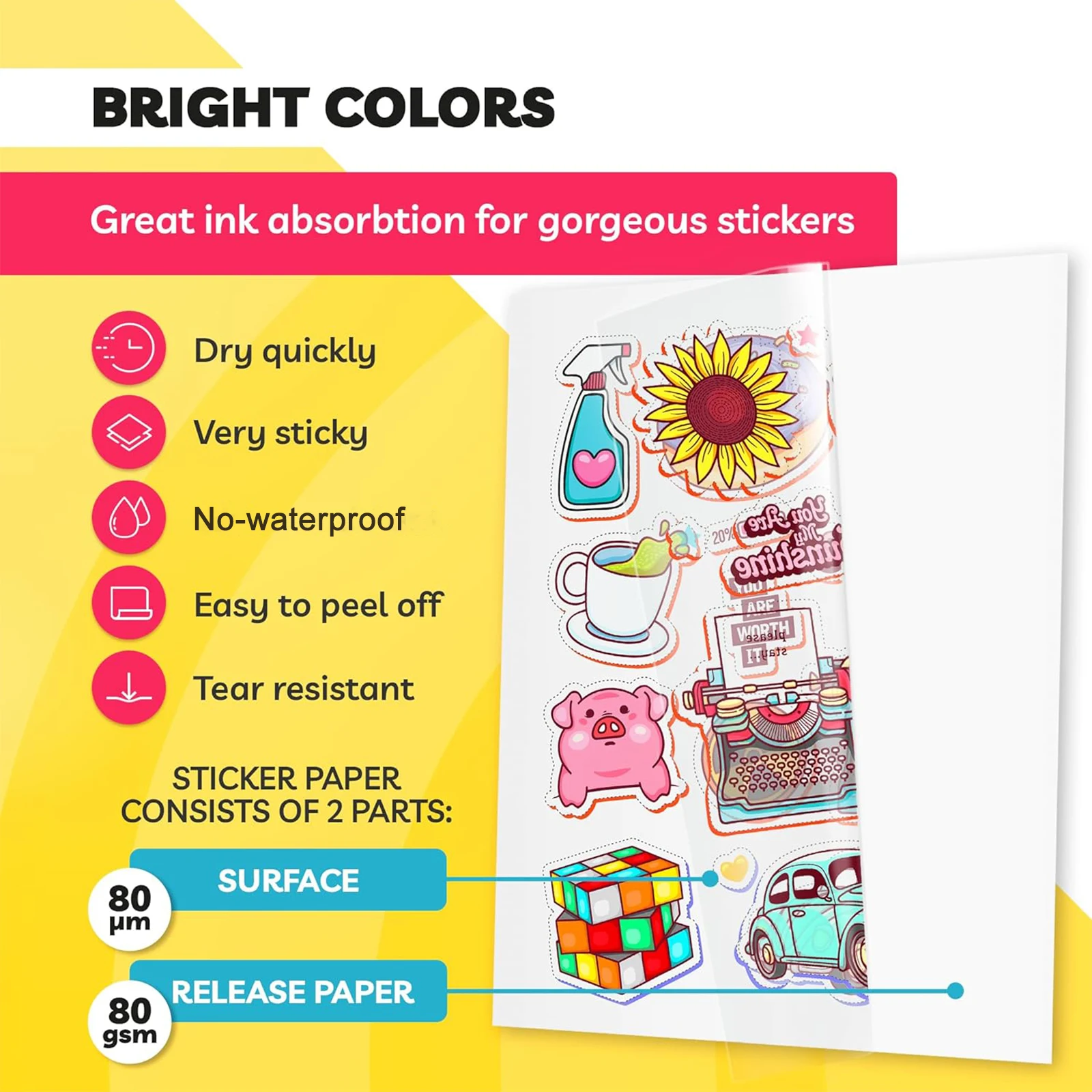 Printable A4 Clear Vinyl Sticker Paper - 10 Sheets for Inkjet Printers Self-Adhesive