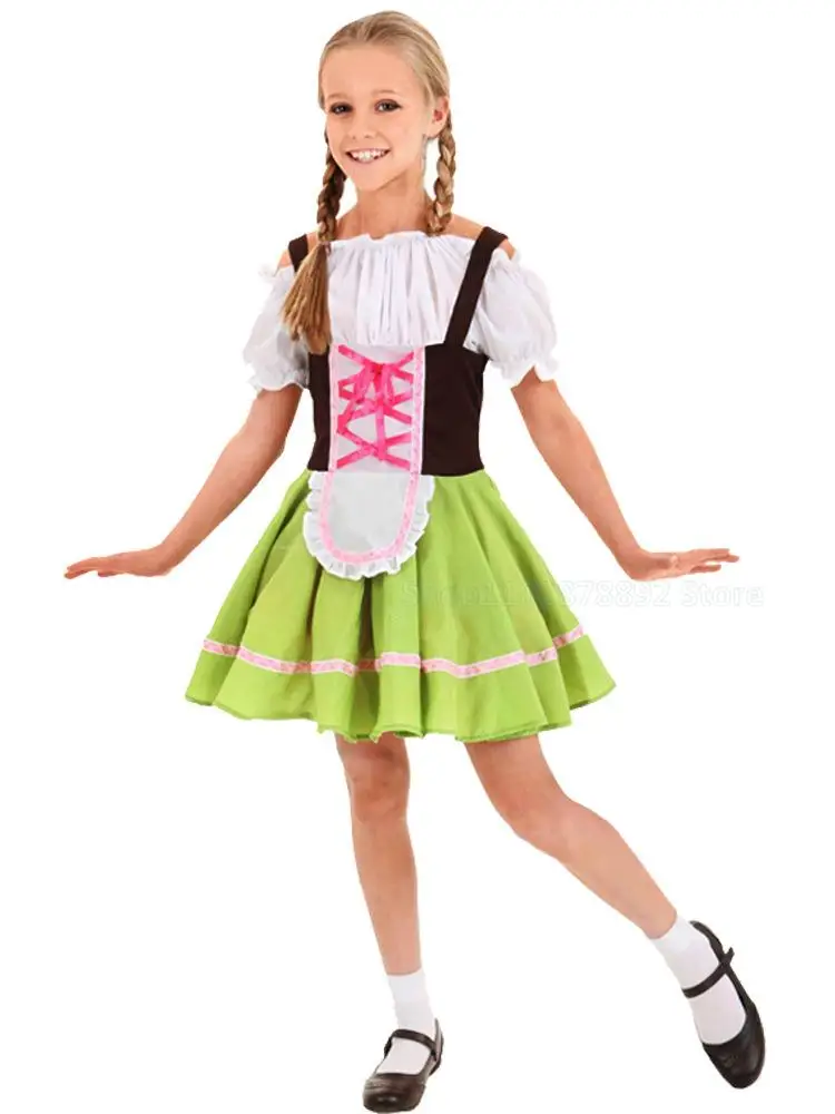 

Kids Oktoberfest Costume Child Girls Boys Performance Suit Cute Overalls Dress Roleplay Outfit Holiday Halloween Party Clothes