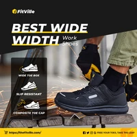 FitVille Men's Extra Wide Work Shoes Casual Shoes Anti-Slip Sturdy Toe Breathable For Male Swollen Feet Arch Support Pain Relief 2