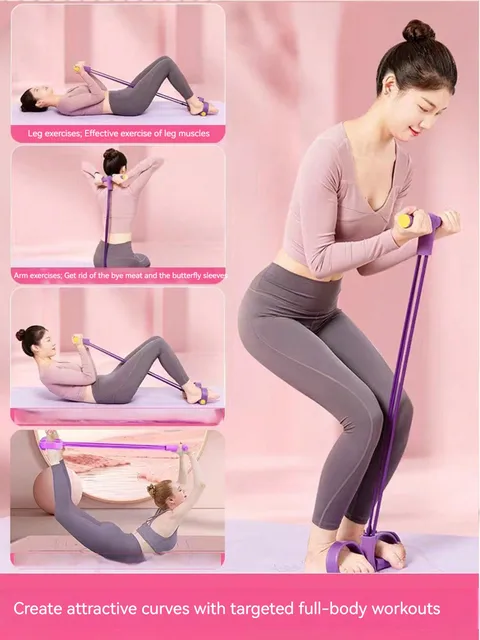 1pc Yoga Resistance Band Fitness Resistance Bands Exercise Equipment Elastic Sit Up Pull Rope Gym Workout Bands Sport Training 4 2
