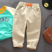 2-7 Y Toddler Children's Thin Khaki White Boys Casual Cotton Pants Girls Spring Summer Baby Kid Straight Leg Long Pants 2