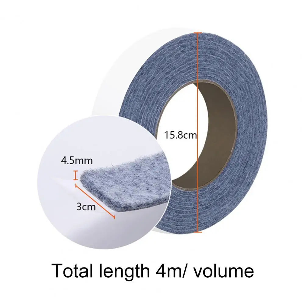 4M/Roll Window Glass Absorbent Sticker Felt Window Condensation Moisture Absorber Strip Self-Adhesive Glass Water Barrier