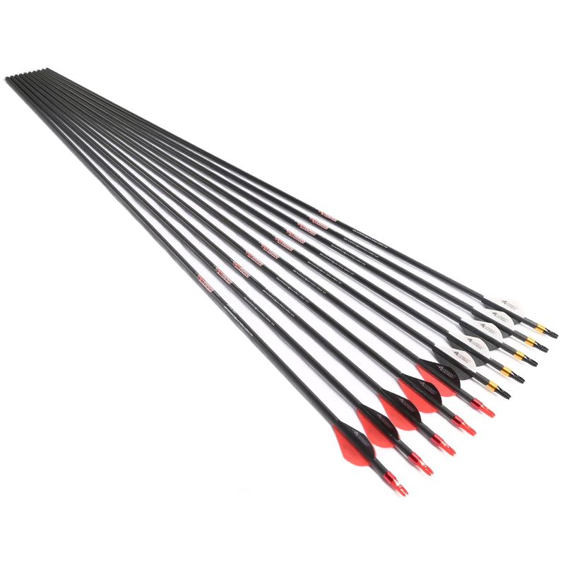 

6pcs Archery Carbon Arrow Spine 340 30inch ID6.2mm 30/32inch Arrows for Bow Recurve Bow Hunting Archery