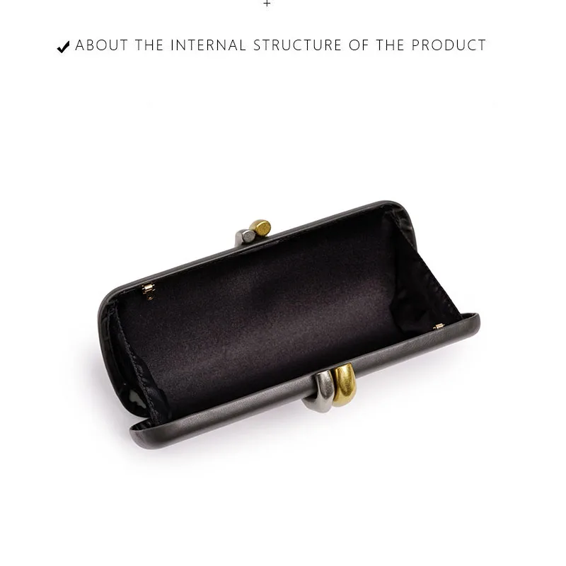 Borsa da Sera da Donna di Marca, Stile Europeo Americano, Clutch Rigida a Scatola con Anello in Metallo e Catena, Borsa a Spalla/Tracolla, Portafoglio - immagine 5