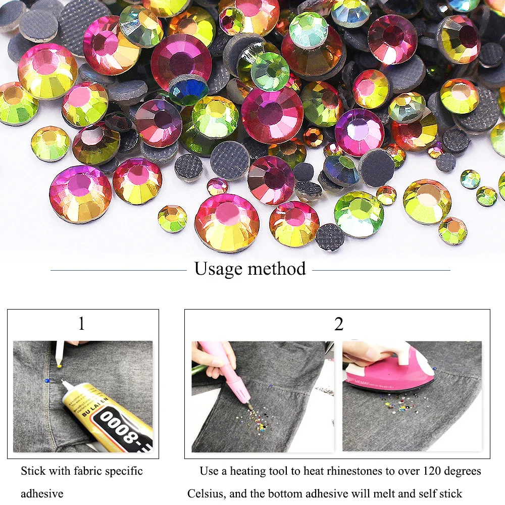 Ss6-Ss30 Mix Size Crystals Rhinestones Hotfix Glass Beads Glue On Crystals Stones Fabric Gems for Clothes hot fix rhinestones crystal rhinestones glass rhinestones glass crystals rhinestone crystals rhinestones beads