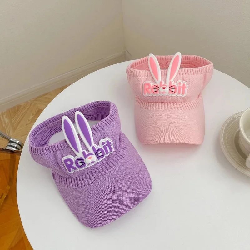 2023 New Sun Children Visors Cute Rabbit Wings Bunny Summer Hat for Kids Boys Girls Hats 3-12years Old_voghion.com