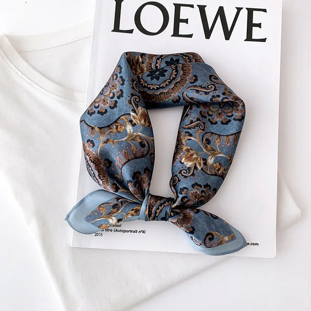 Scarf 100% Silk Bandana Women Square Scarves Wrap Kerchief Mulberry Spring Fashion Luxury High Quality Headband Hijab Shawls 17209