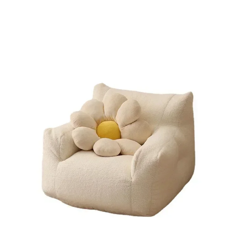 Cute Small Sofa Chair Children's Sofa Baby Reading Lazy Sofa Cotton Removable and Washable and Linen Lamb's Wool Fabric 5
