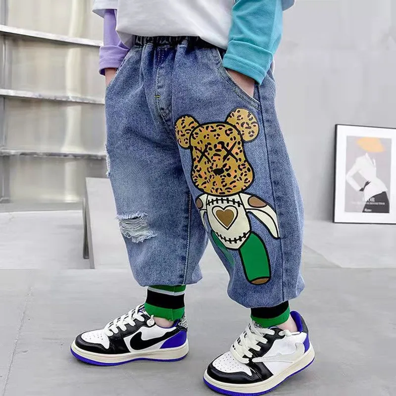 Boys Jeans Casual Jeans Thick Winter Hot Pants Children Fashion Cotton Winter Pants