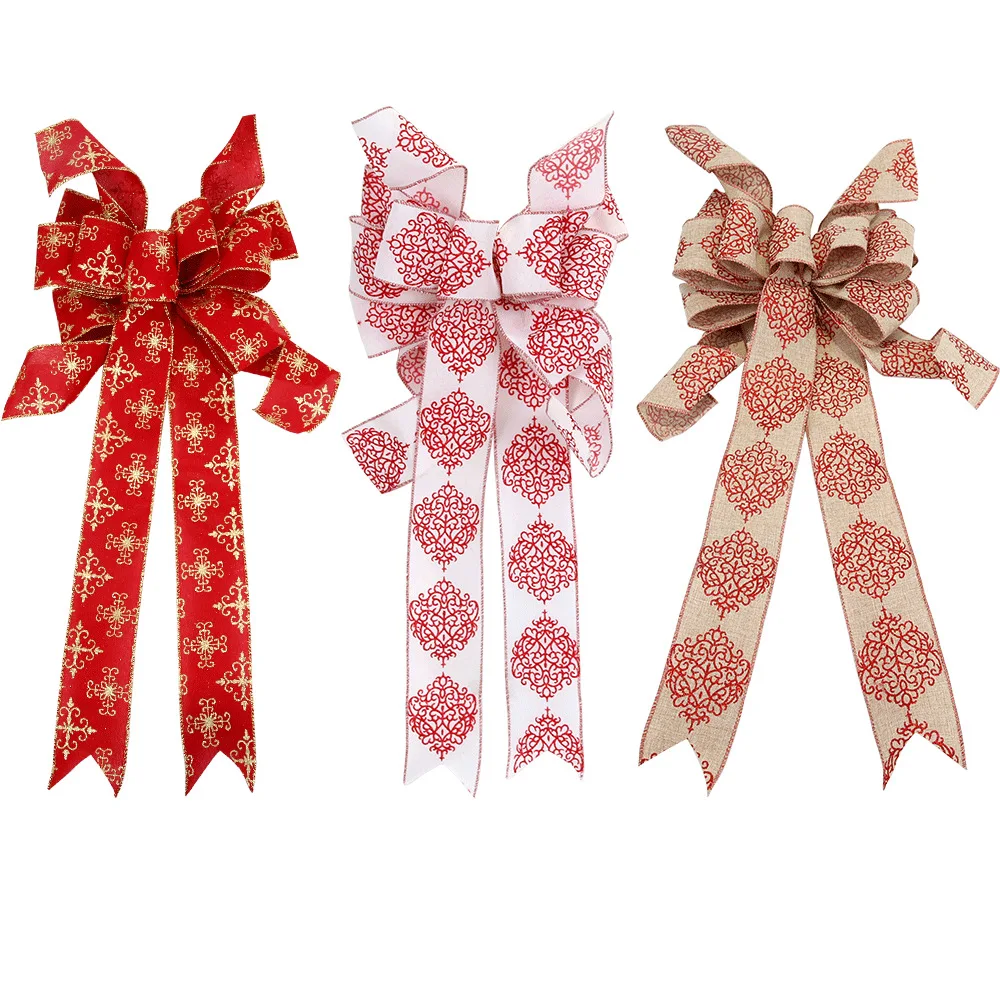 

Christmas Tree Decorations Christmas Bow 60cm DIY Ribbon Bow Crafts Navidad Party Decorations Wedding New Year Decor