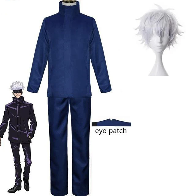 Anime jujutsu kaisen cosplay acessório gojo satoru cos blinkers macio couro  do plutônio sombra de halloween preto cego pacote um tamanho - AliExpress