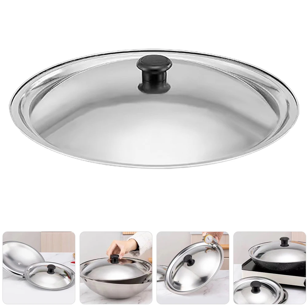 

24/26/28/30cm Stainless Steel Pot Cover Skillet Lid Replacement Universal Lid Grease Splatter Frying Kitchen Cookware