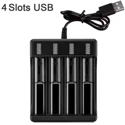 Multi - Slot Lithium Battery Charger for Rechargeable Batteries (4 Slots USB)