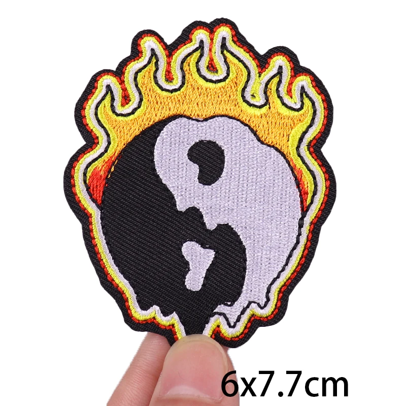 Flame Letters Stickers Iron On Patches For Clothing Thermoadhesive