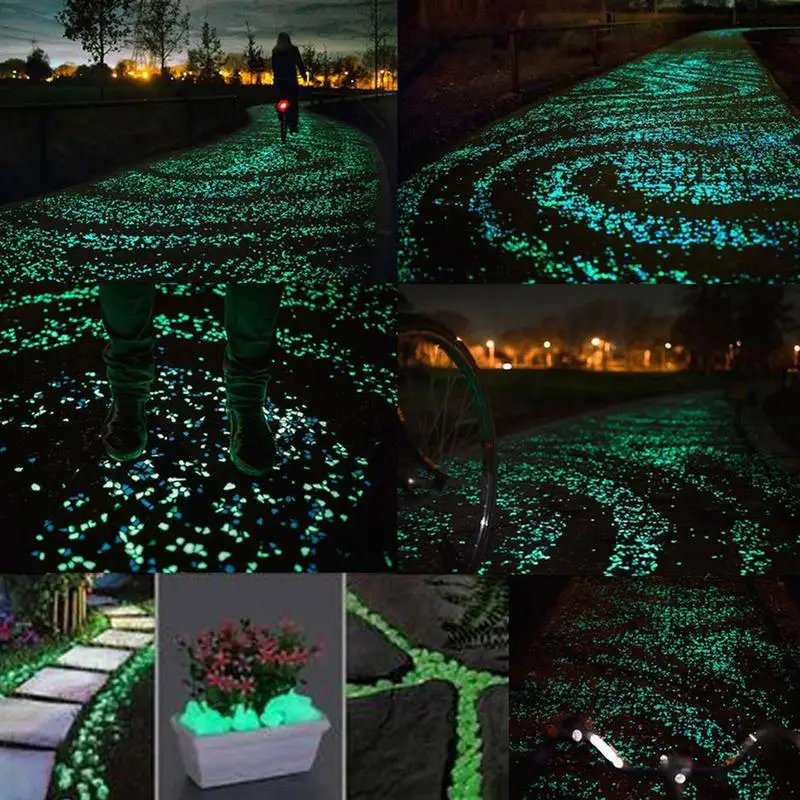 Glow Pebbles Fish Tank Aquarium Rocks Decor 200pcs Mini Decorative Stones Glow In The Dark Pebbles Small Glowing For