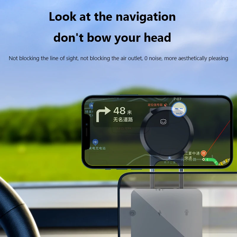 GPS 휴대폰 마운트 마그네틱 자동차 폰 홀더 텔레스코픽 접이식 360도 회전식 센터 컨트롤 스크린 아이폰 14 13 12용