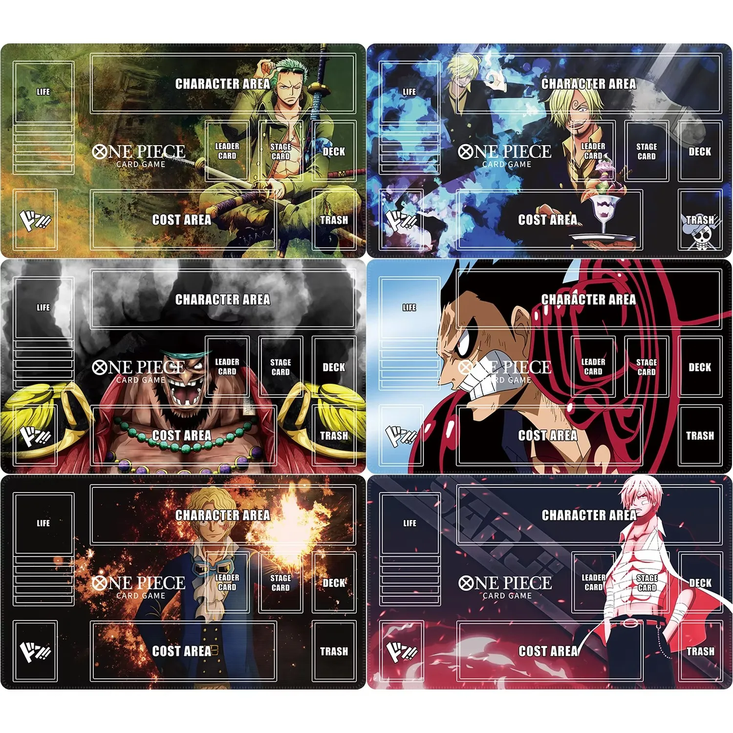 Diy Game Card Mat OPCG Battle Game Anime Lock The Edge Table Mat Gift Toys One Piece Luffy Ace Zoro Teach 60*35*0.2Cm