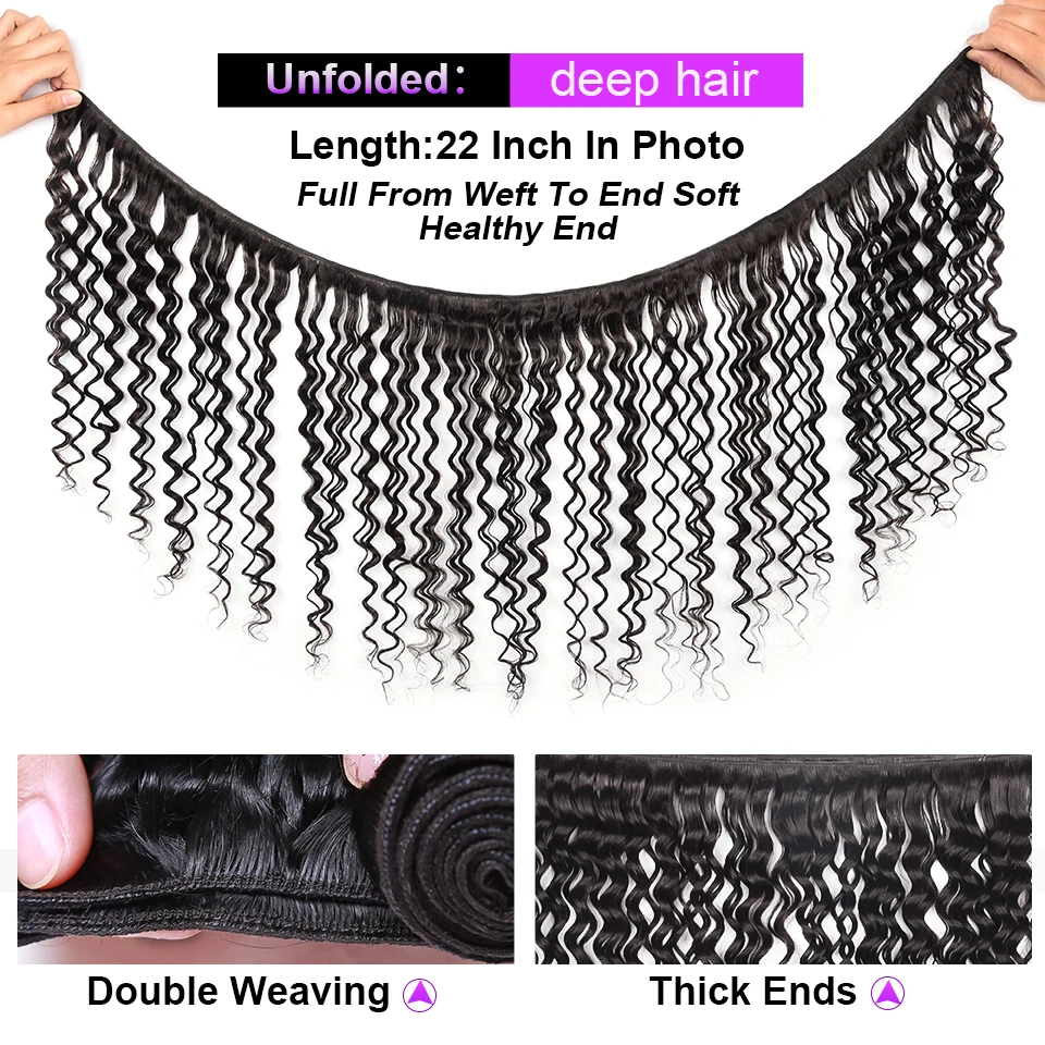 Deep Wave Bundles Brazilian Hair Weave Bundles 100% Remy Human Extensions 4 pcs/lot Natural Deep Wave Cranberry Hair