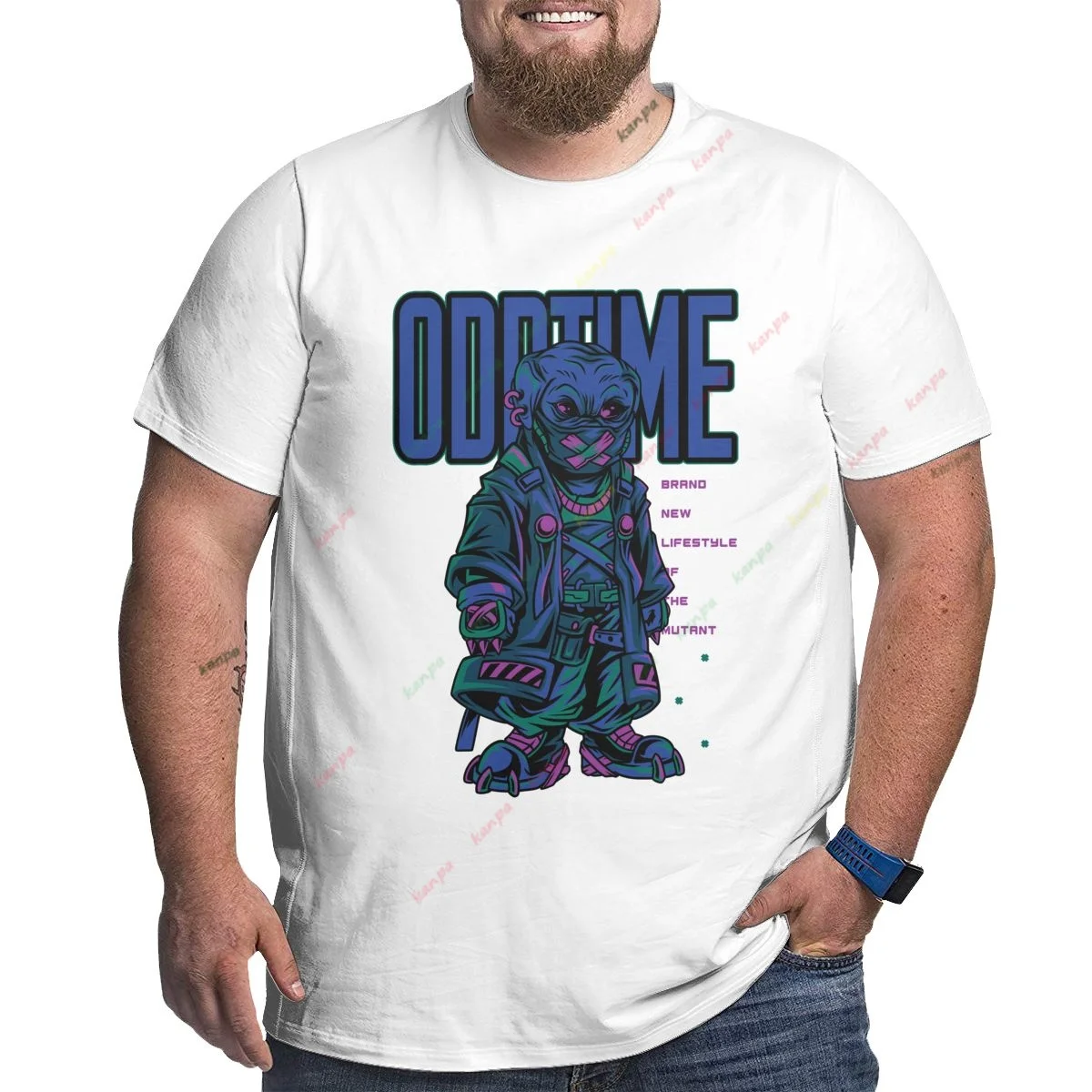 

Футболка мужская оверсайз с принтом инопланетянина, хлопок, Повседневная Уличная одежда в стиле Харадзюку, 6XL