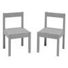 Child Table Chairs Set Grey Rubberwood Safety Round Edges Stable Easy Clean 1-5 Years Old Activity Space Immerse Promote 2