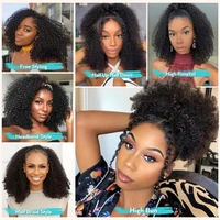 Perruque demi-tête 200% de densité, cheveux Remy, perruque à bandeau, sans lâcher de cheveux, perruques en cheveux humains bouclés, mise à niveau sans colle, clip 3 en 1, demi-perruques pour femmes 6