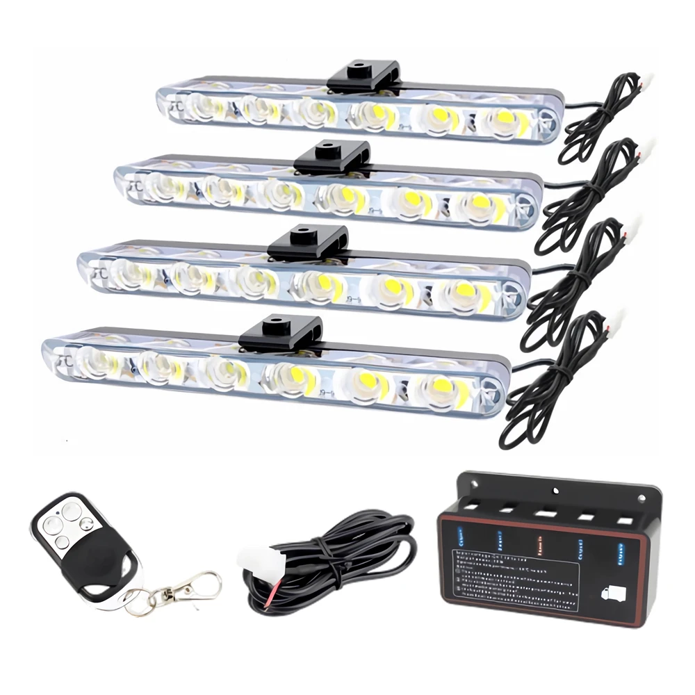 

1 комплект, 12 В, 4*6 фотовспышки для передней решетки автомобиля, беспроводной пульт дистанционного управления для внедорожника, 4x4, скорая помощь, полиция, мигающая фотовспышка