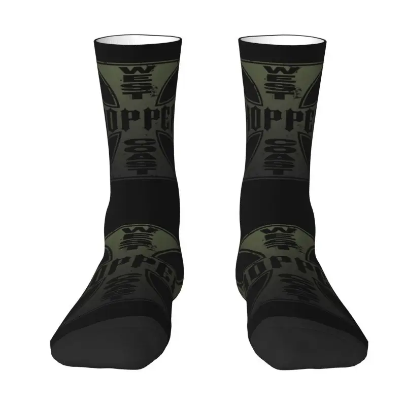 

West Coast Chopper Iron Cross Dress Socks for Men Women Warm Funny Novelty Crew Socks
