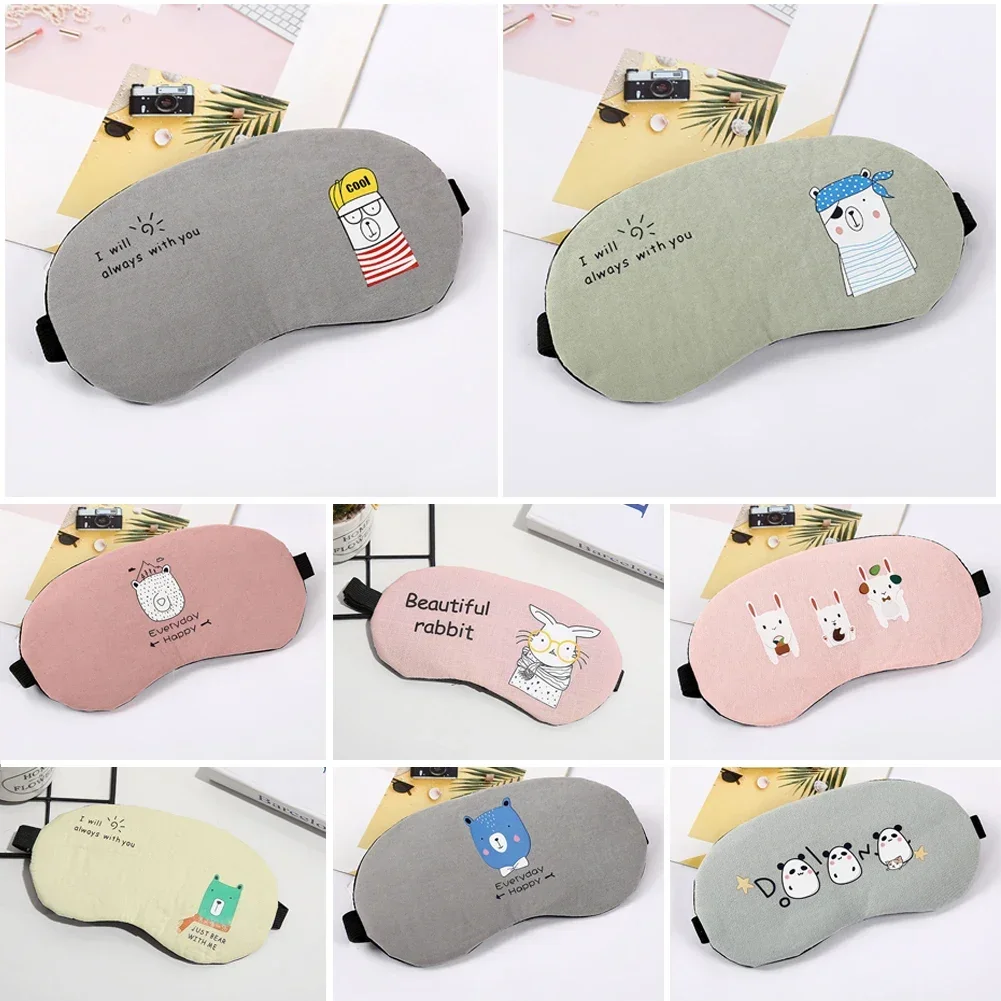 1PCS Schlafen Augen Maske Baumwolle Weiche Schlaf Hilfe Reise Rest Lidschatten Abdeckung Augenbinde Unisex Frauen Männer 9 Stile Optinal – Detail 5