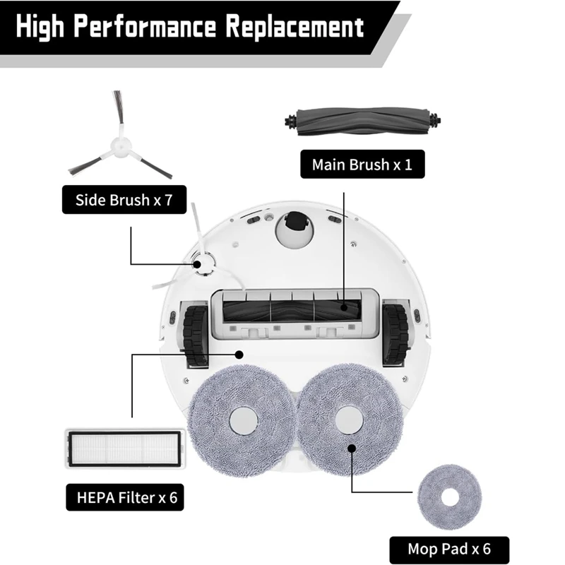 For Dreame L10s Ultra/L10 Ultra Robot Vacuum Cleaner Main Side Brush Hepa Filter Mop Cloth Replacement Accessories