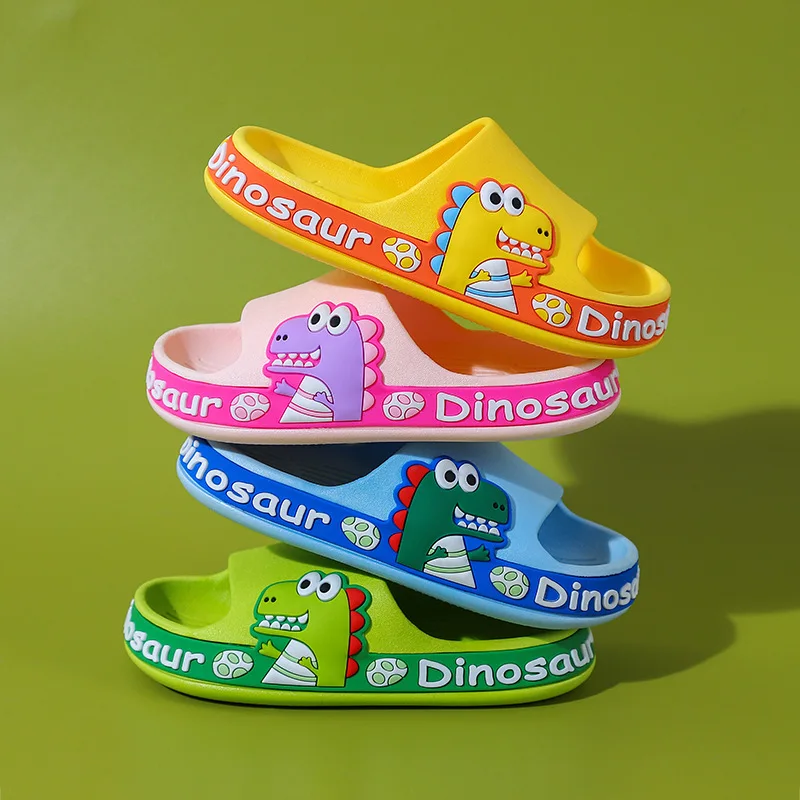 

Children Slippers Summer Cartoon Dinosaur Sandals EVA Boys Girls Soft Sole Home Flip Flops Kids Non-slip Beach Slipper 1Pair