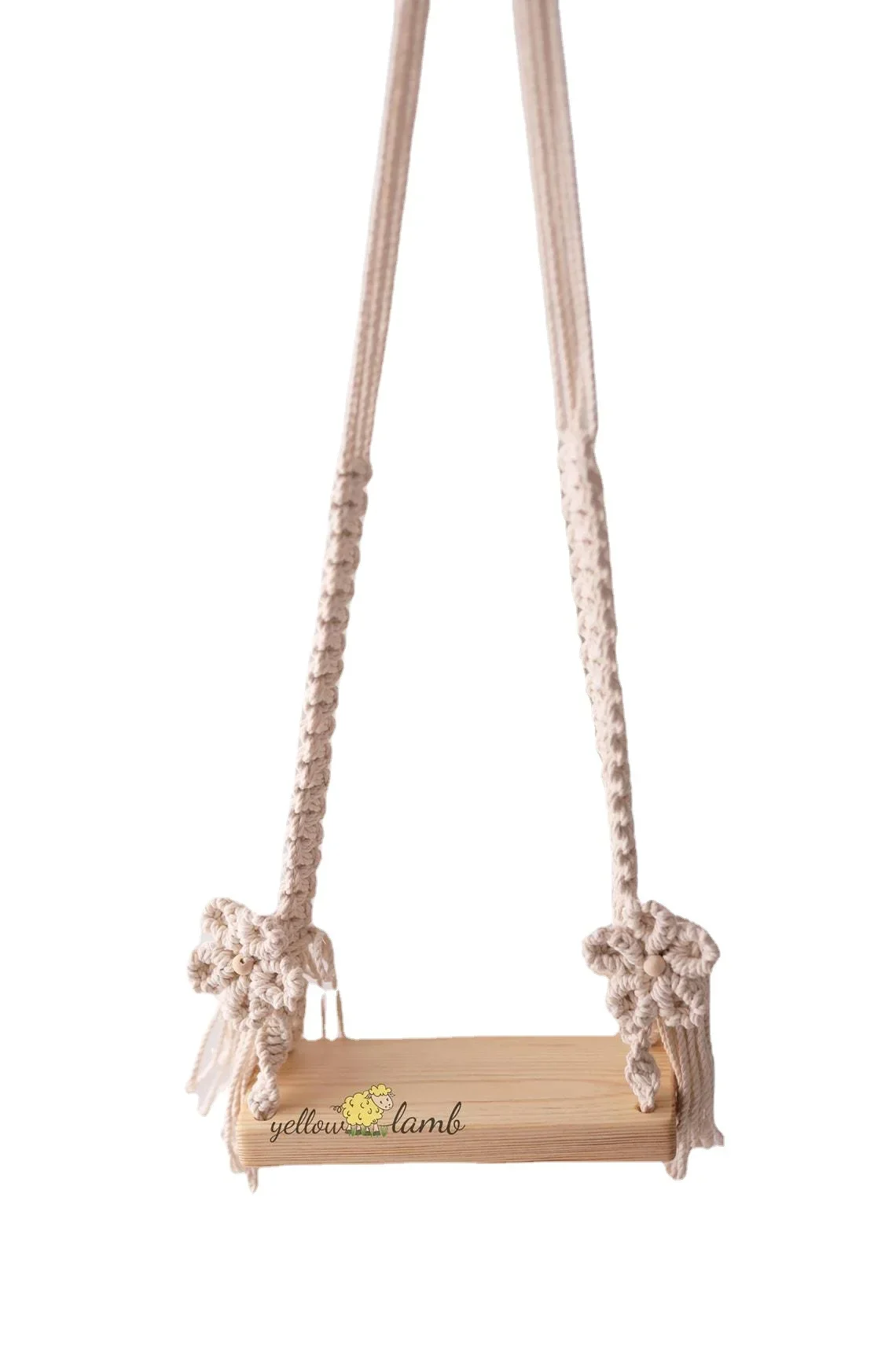 Balançoire Photo Bébé En Bois - Accessoire Studio Photo Nouveau-Né - 5 Couleurs - Corde Coton 80cm
