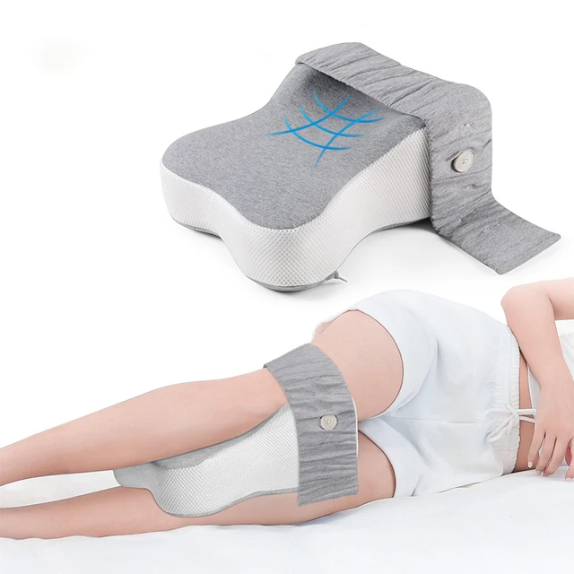 Oreiller long de 14 pouces pour dormir sur le côté, soutien complet des cuisses et des genoux pour une séparation des genoux requise, oreiller pour les jambes, grand, gris 1